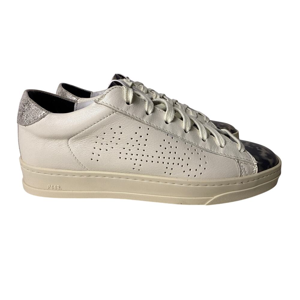 P448 Jack Turtle Sneakers Casual Womens EU37 M US 6.5-7 Leather Faux Fur Lace Up - Picture 4 of 14
